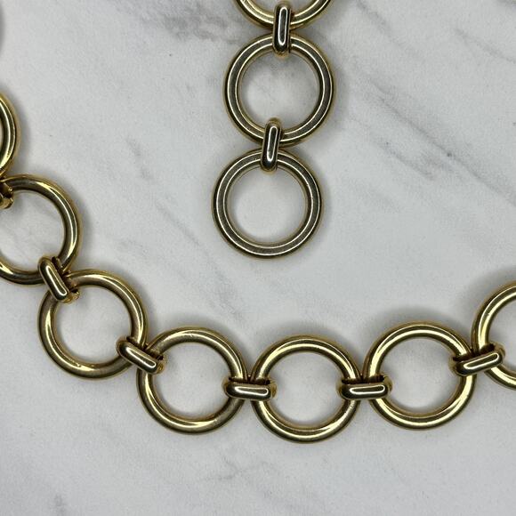 Chunky Gold Tone Chain Link Belt Toggle Clasp Extra Small/Small XS/S ✨ main image 8